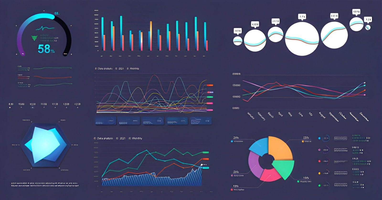 Analytics dashboard with charts and metrics